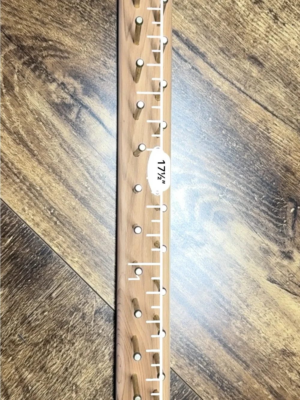 Brass Peg Wall Rack in Natural Wood